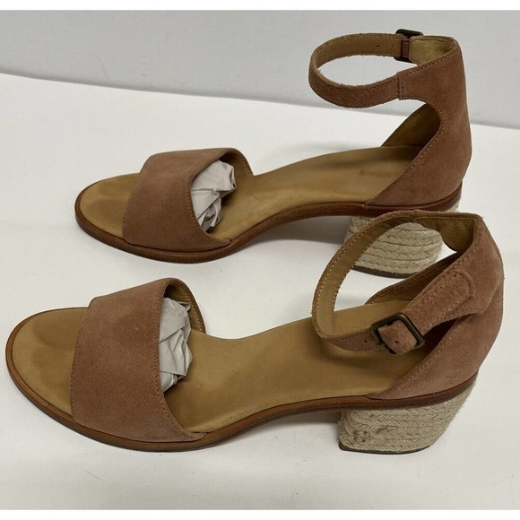 Soludos Womens Suede Espadrille Capri Sandal Size 9 Open Toe Heeled Ankle Strap - Picture 4 of 9